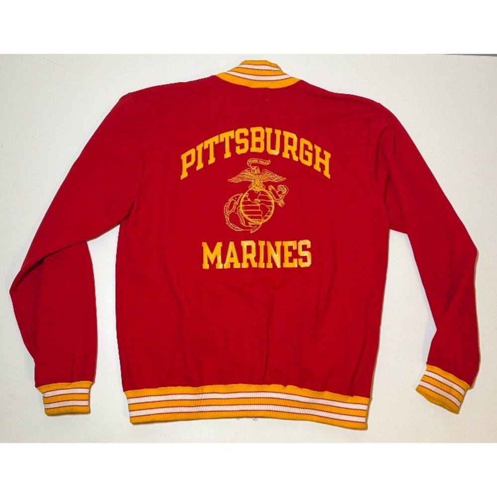 Vintage Champion PITTSBURGH MARINES Full Zip Jacket | Red/Yellow | Medium